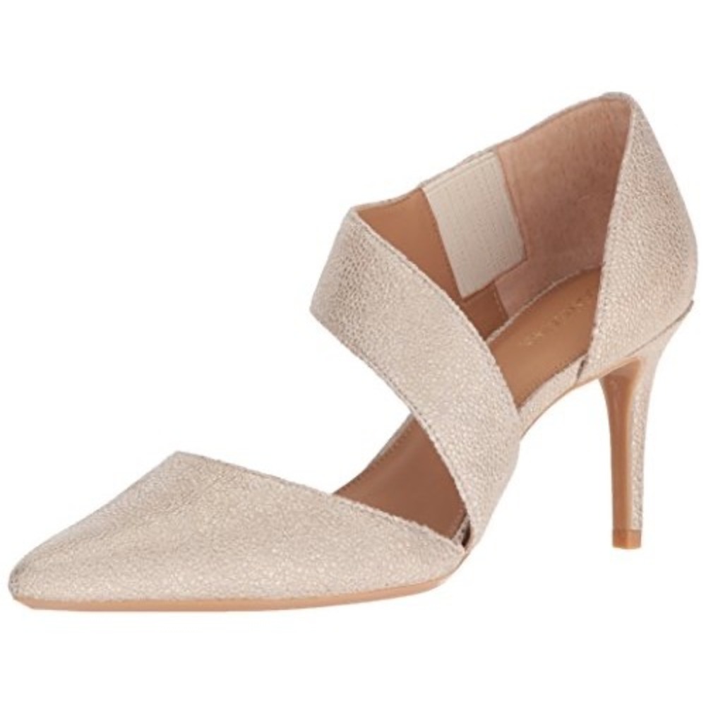 Calvin Klein Women Champagne Sand  Metallic d'Orsay Pumps Heels w/ Box 8